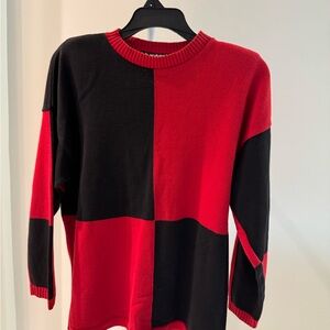 B.B. Waters size M sweater, made in USA red and black.